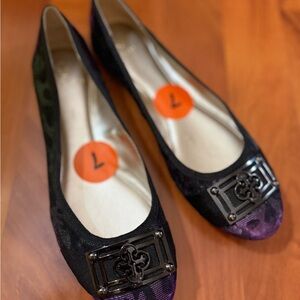 Isola Elegant Black and Purple Women's Flats US 7